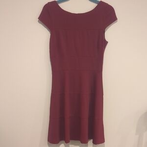 Banana Republic Deep Red Cap Sleeve Mini Dress